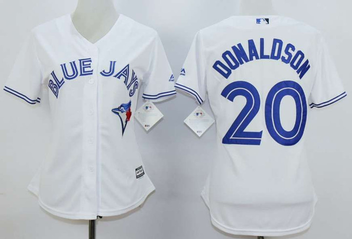 Women's Toronto Blue Jays #20 Josh Donaldson White New Cool Base Women Jersey Mlb- Women's