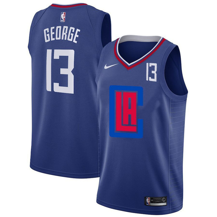 Clippers 13 Paul George Blue Nike City Edition Number Swingman Jersey Nba