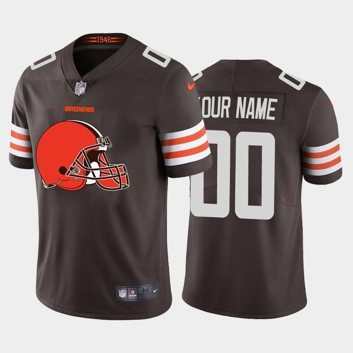 Personalize Jerseynike Cleveland Browns Customized Brown Team Big Logo Vapor Untouchable Limited Jersey Nfl