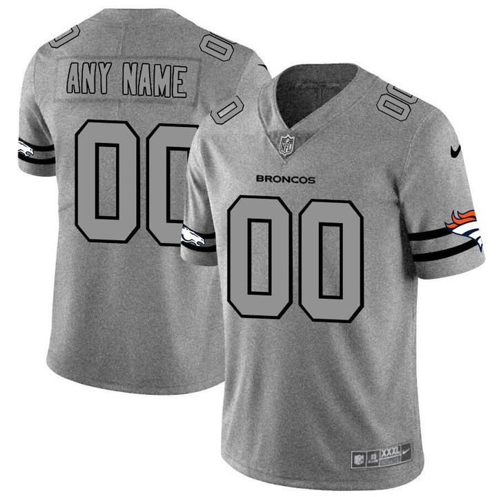 Personalize Jerseynike Broncos Customized 2019 Gray Gridiron Gray Vapor Untouchable Limited Jersey Nfl