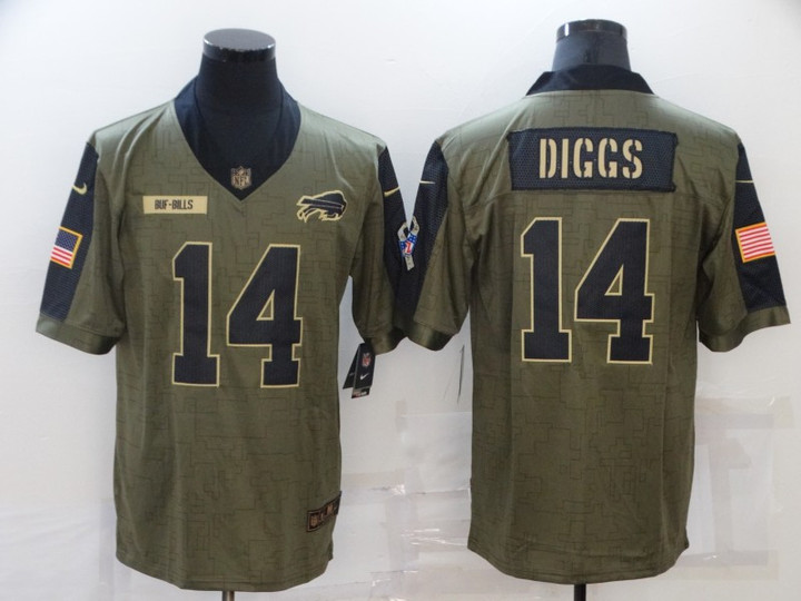 Men's Buffalo Bills #14 Stefon Diggs Nike Olive 2021 Salute To Service Limited Player Jersey Nfl