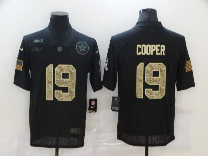 Men's Dallas Cowboys #19 Amari Cooper Black Camo 2020 Salute To Service Stitched Nfl Nike Limited Jersey Nfl