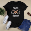 Funny Cigar Smoker Tshirt Cigars are my Therapy Gift T-shirt + Hoodie