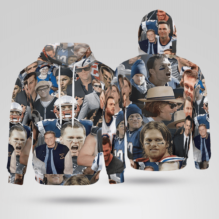 Tom Brady Collage Face Hoodie
