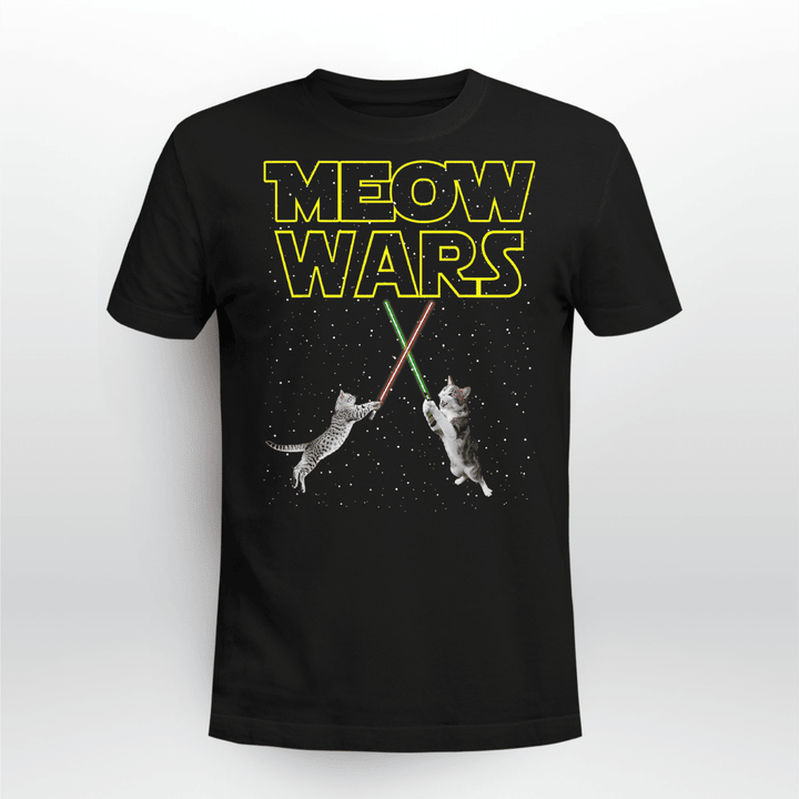 Meow Wars Cat Shirt Funny Gifts For Cats Lovers T-Shirt + Hoodie