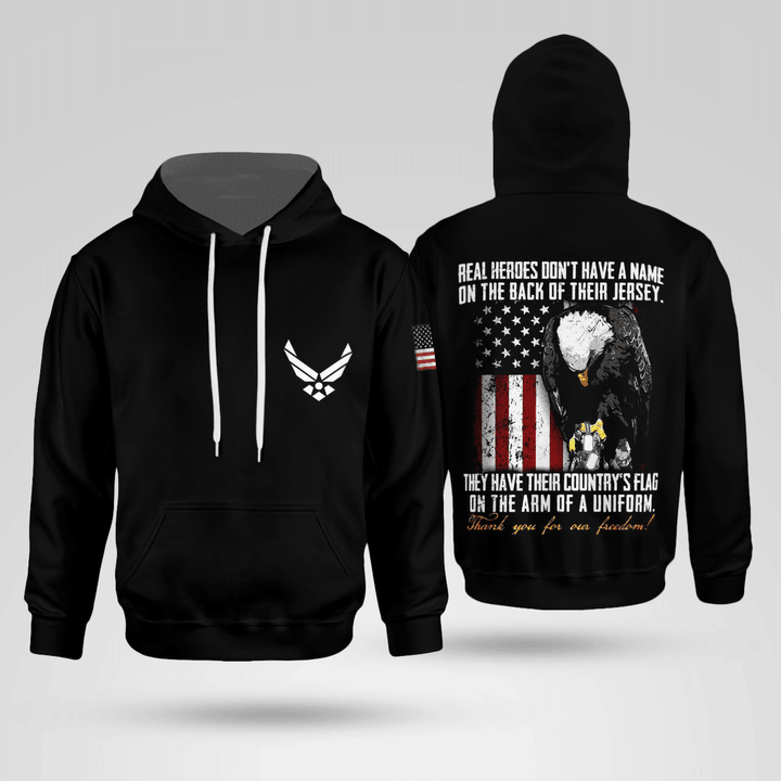 Air Force Real Heroes Don't Have A Name Hoodie