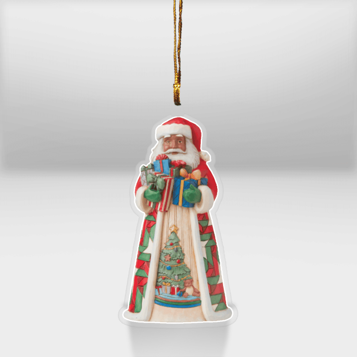 Jim Shore Black Santa With Gifts Ornament Ornament