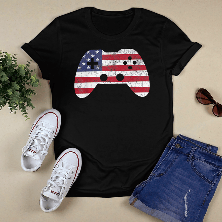 4th Of July and Hoodie Video Game Gamer Kids Boys Men USA T-Shirt and Hoodie