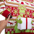 T-Rex Santa Hat 3D Flappy Present Ugly Christmas Sweater