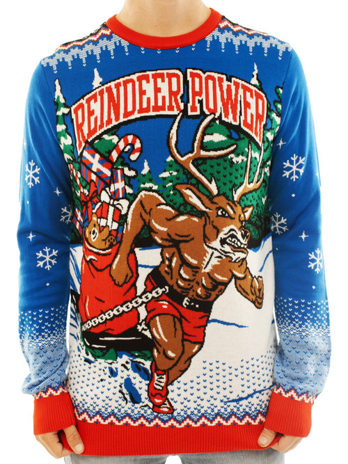 Reindeer Power Ugly Christmas Sweater