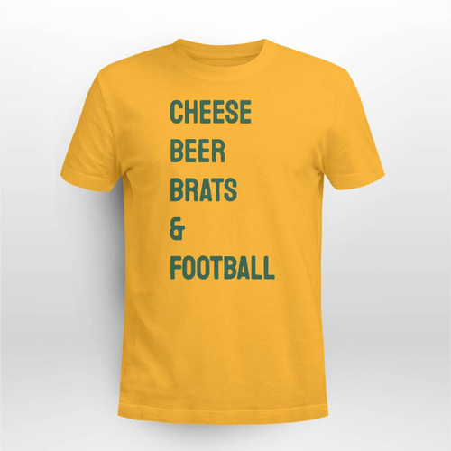 Cheese Beer Brats and Football Shirt