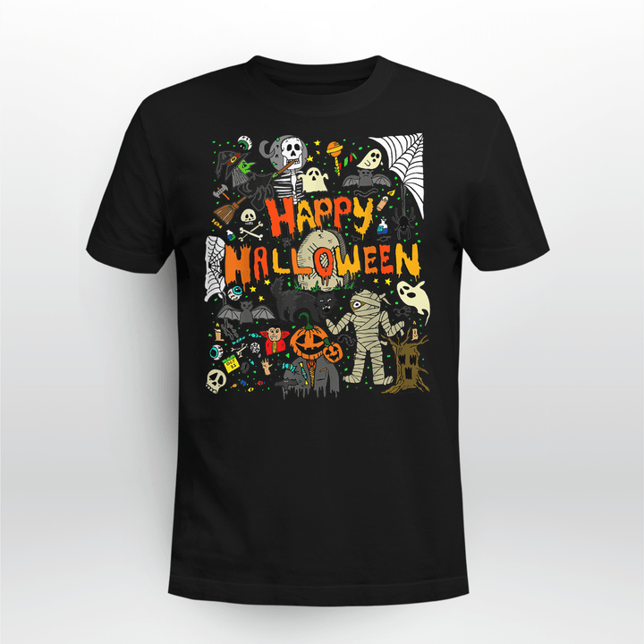 Happy Halloween Scary Retro Boys Girls Kids T-Shirt