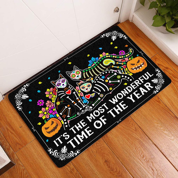It'S The Most Wonderful Time Of The Year - Halloween Doormat, Cat Lovers Home Decorative Welcome Doormat -