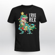 Dinosaur Christmas Tree Rex Pajamas Xmas Lights T-Shirt