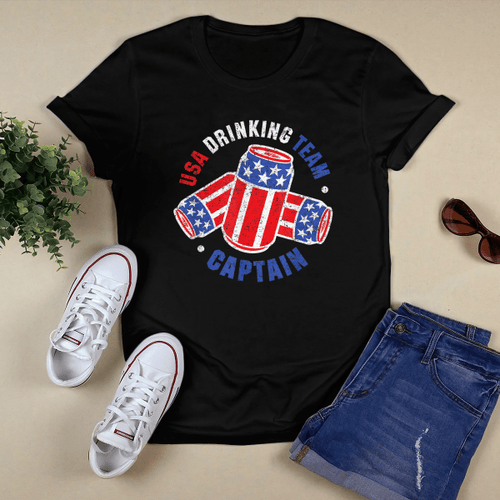 4th Of July Beer Can Flag T-Shirt and Hoodie USA Drinking Team