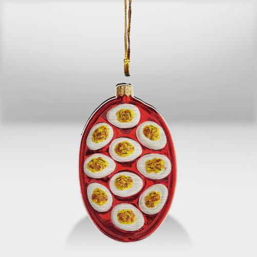 Deviled Egg Glass Christmas Ornament