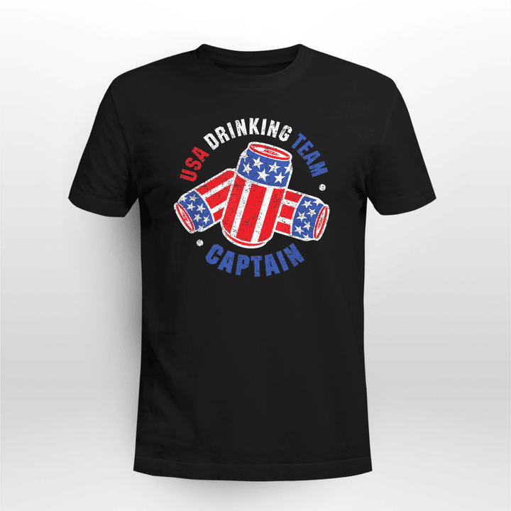 4th Of July Beer Can Flag T-Shirt and Hoodie USA Drinking Team