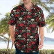 Skulls And Red Roses Hawaiian Shirt
