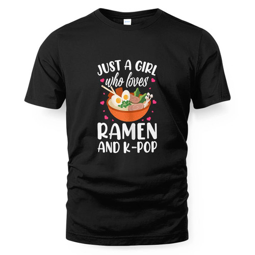 Ramen and K-pop Graphic for Teen Girls T-Shirt