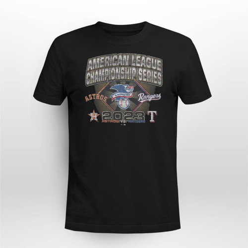 Houston Astros vs. Texas Rangers '47 Black 2023 ALCS Matchup T-Shirt