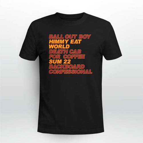 Ball Out Boy Himmy Eat World Death Cab For Coffee Sum 22 Backboard Confessional T-Shirt