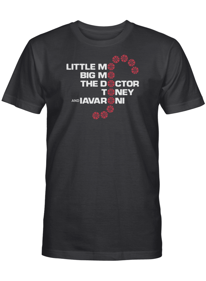 Little Mo Big Mo The Doctor Toney Marc Iavaroni T-Shirt - 1983 SIXERS STARTING FIVE Shirt Black