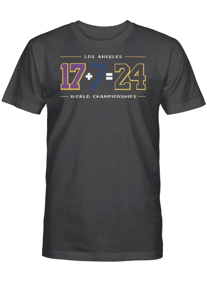 LA 24 T-Shirt - Los Angeles 17+7= 24 World Championships T-Shirt