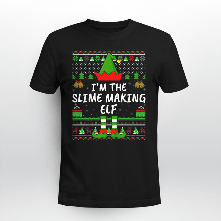 Funny Family Matching Ugly The Slime Making Elf Christmas T-Shirt