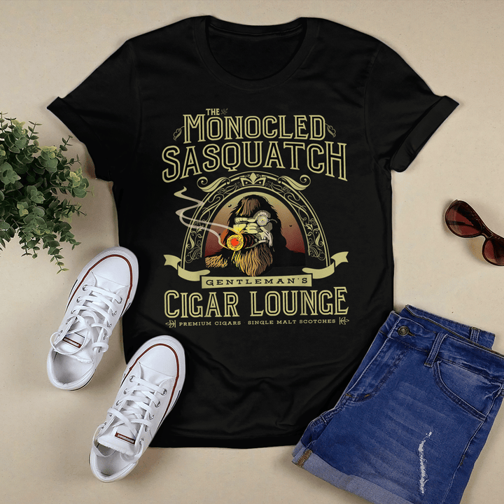 The Monocled Sasquatch Cigar Lounge T-shirt + Hoodie