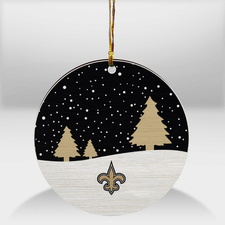 New Orleans Saints Winter Holidays Christmas Wooden Ornament