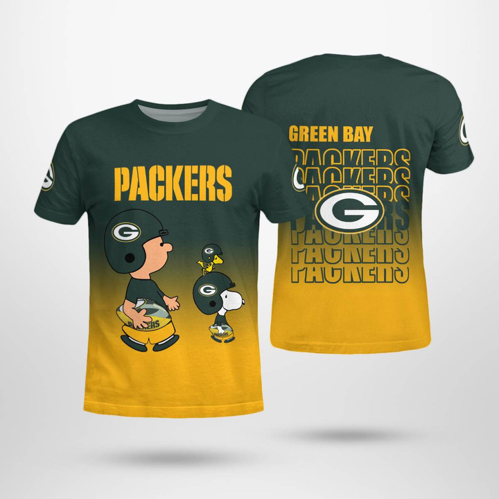 Green Bay Packers Snoopy All-Over-Print T-Shirt