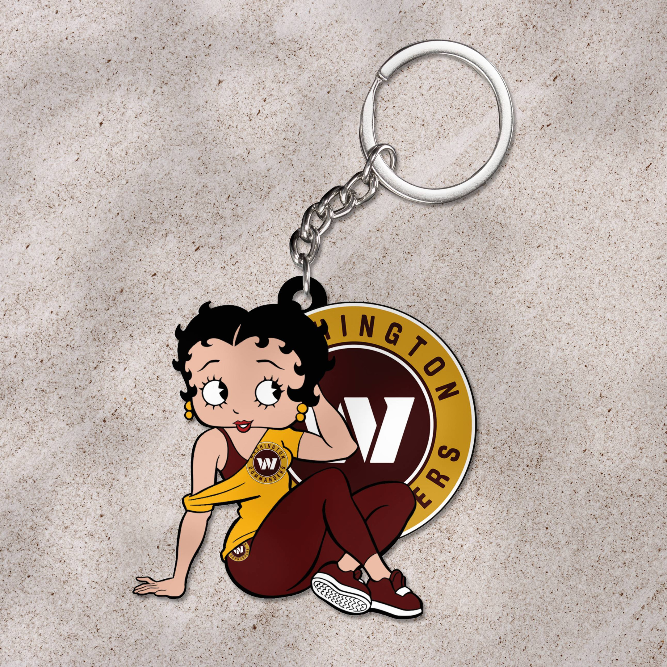 Washington Commanders Betty Boop 1-sided Acrylic Keychain - Buzz Sportz