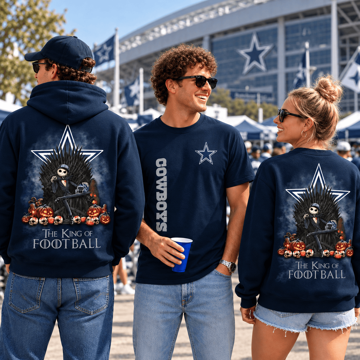Dallas Cowboys Game of Throne Jack Skellington Halloween Apparel