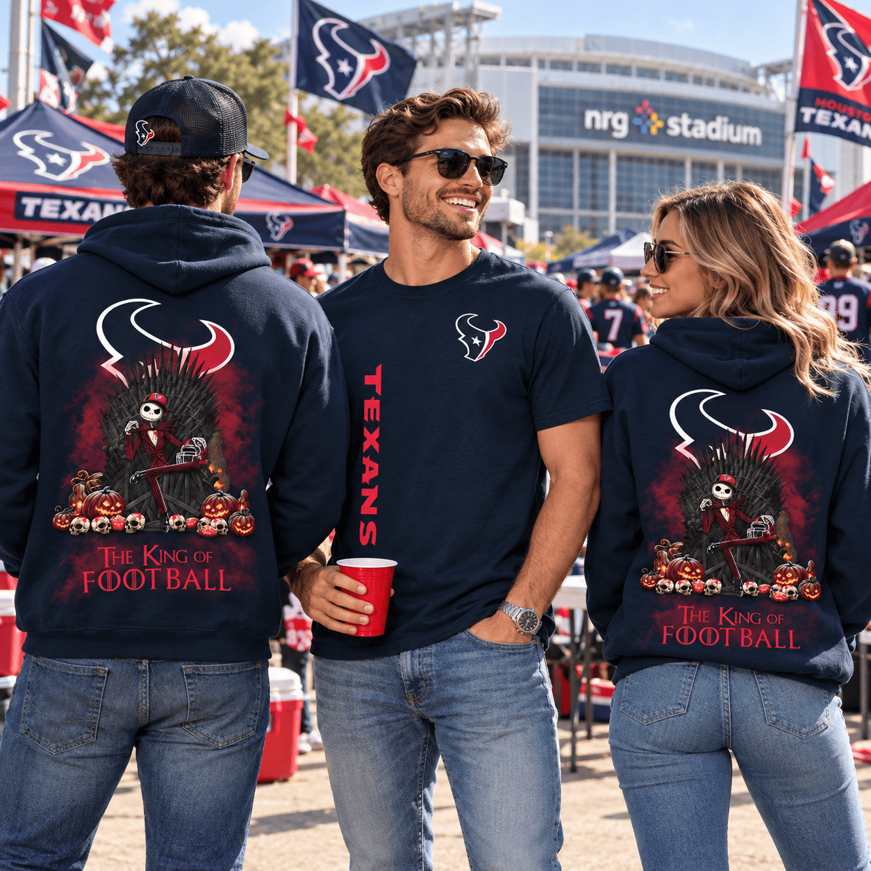 Houston Texans Game of Throne Jack Skellington Halloween Apparel