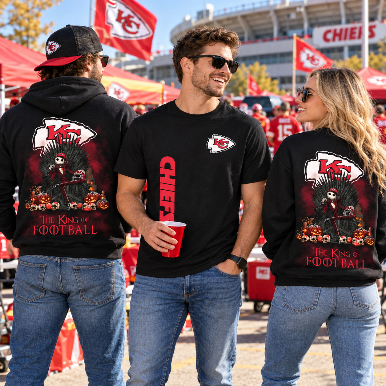 Kansas City Chiefs Game of Throne Jack Skellington Halloween Apparel