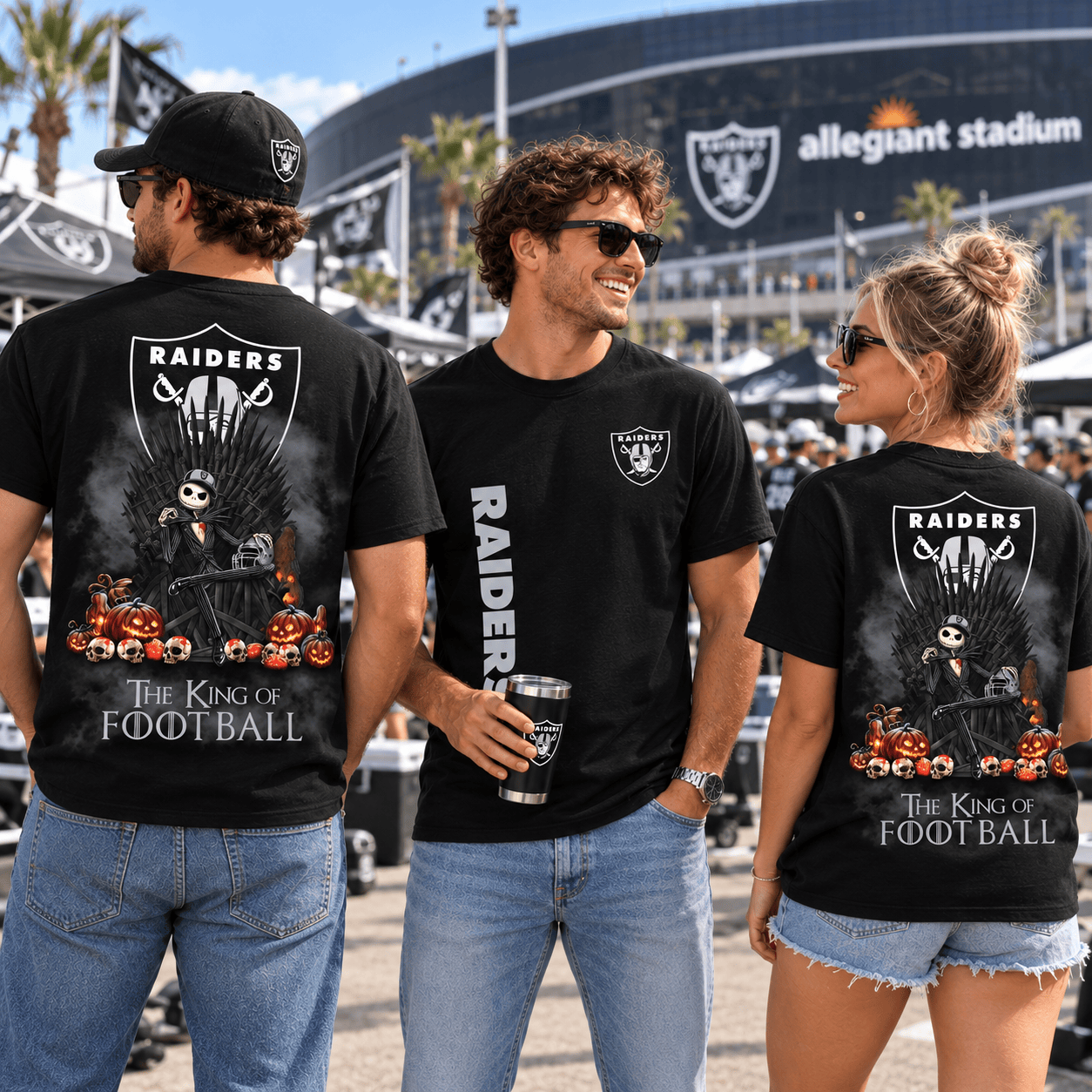 Las Vegas Raiders Game of Throne Jack Skellington Halloween Apparel