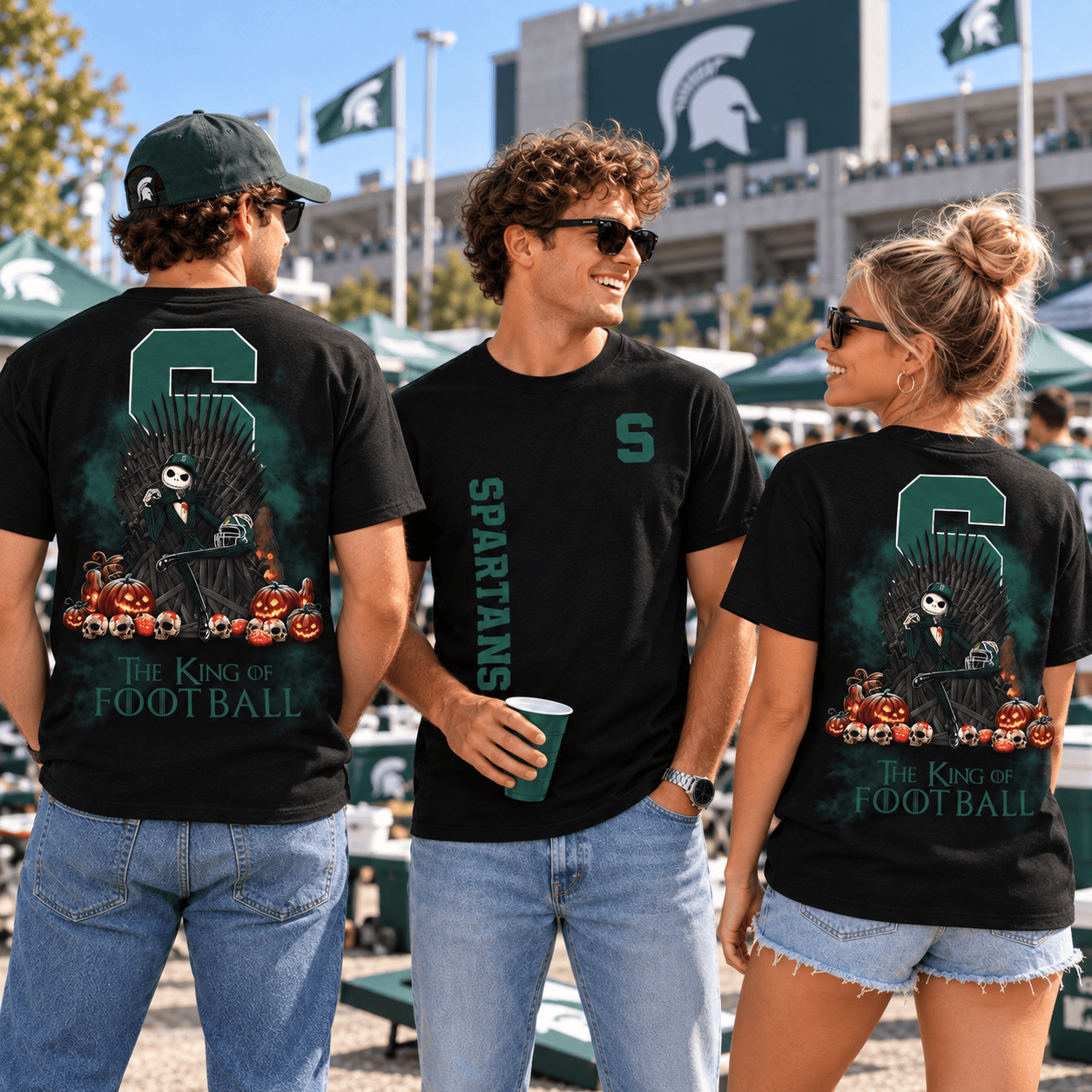 Michigan State Spartans Game of Throne Jack Skellington Halloween Apparel