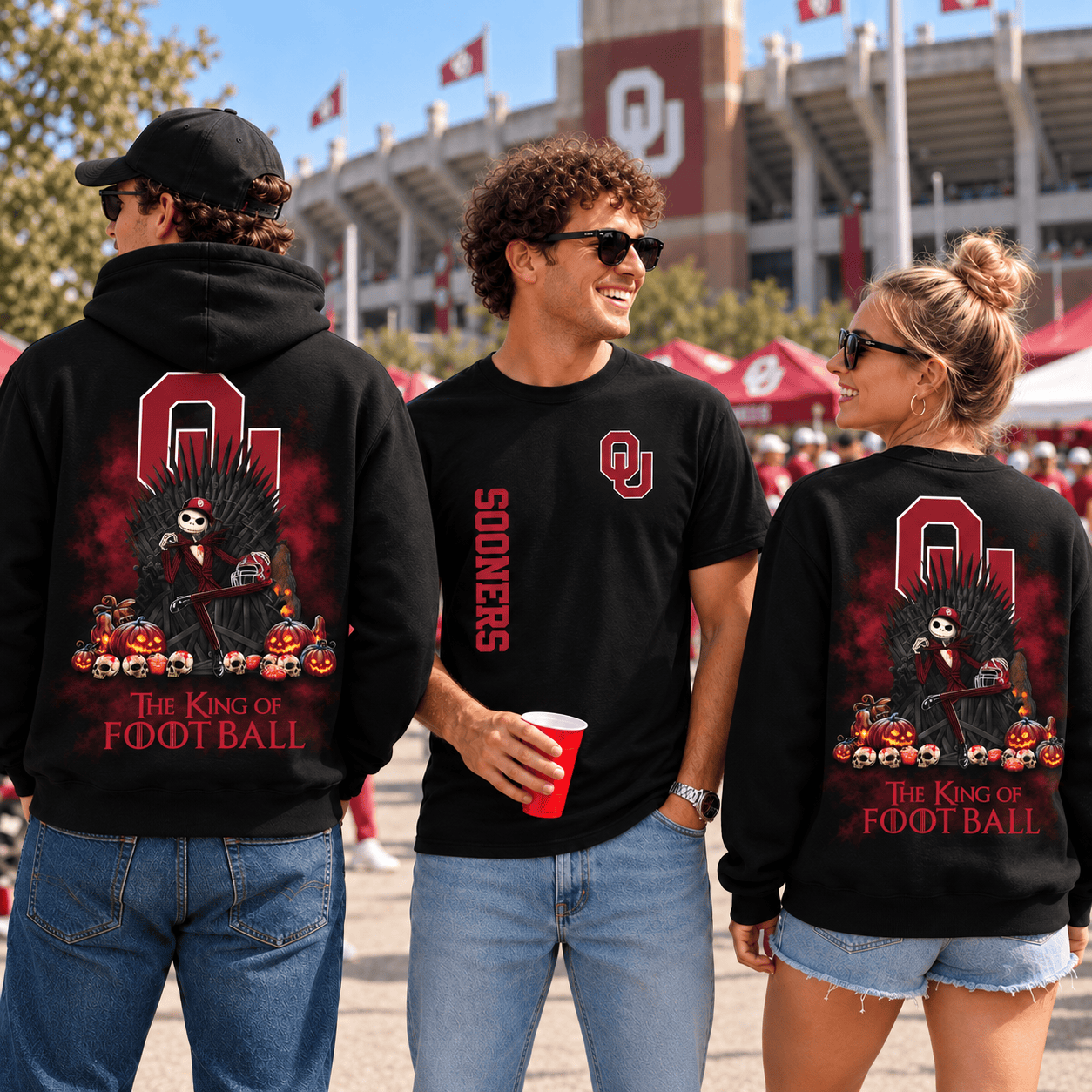 Oklahoma Sooners Game of Throne Jack Skellington Halloween Apparel