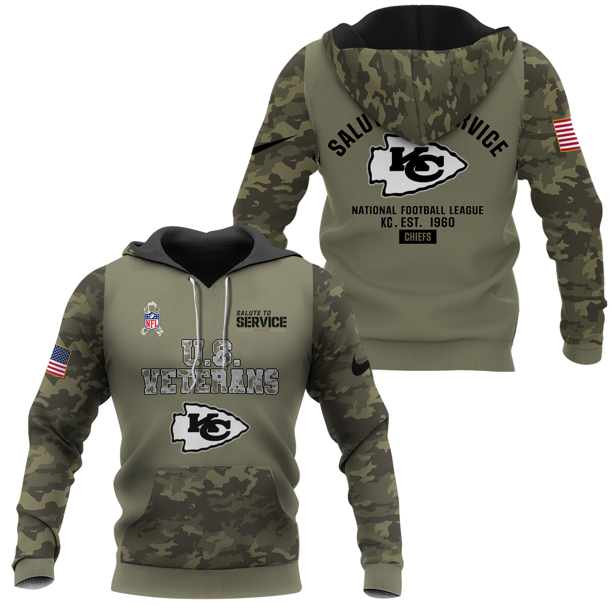 Kansas City Chiefs Military Appreciation U.S. Veterans Camo