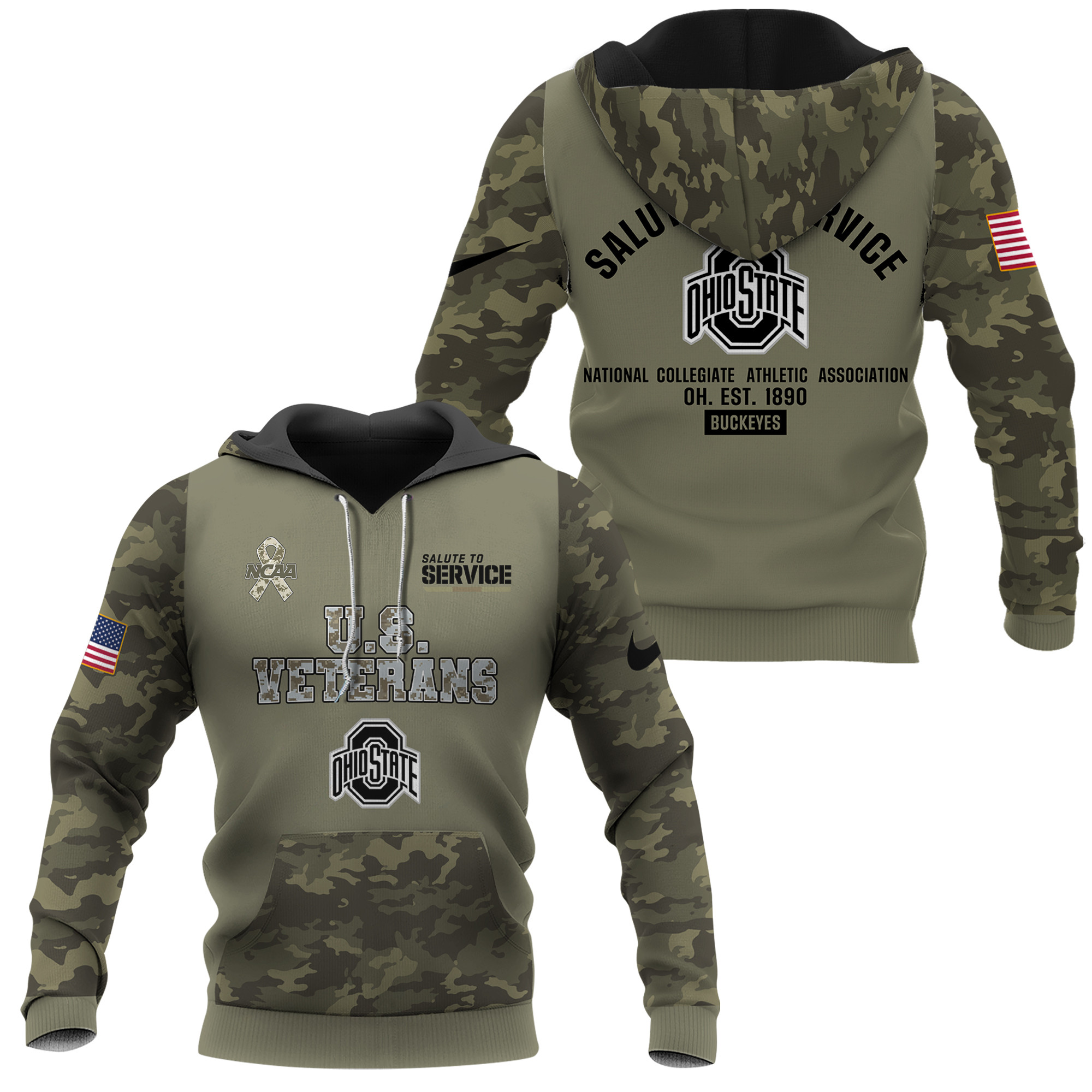 Ohio State Buckeyes Military Appreciation U.S. Veterans Camo