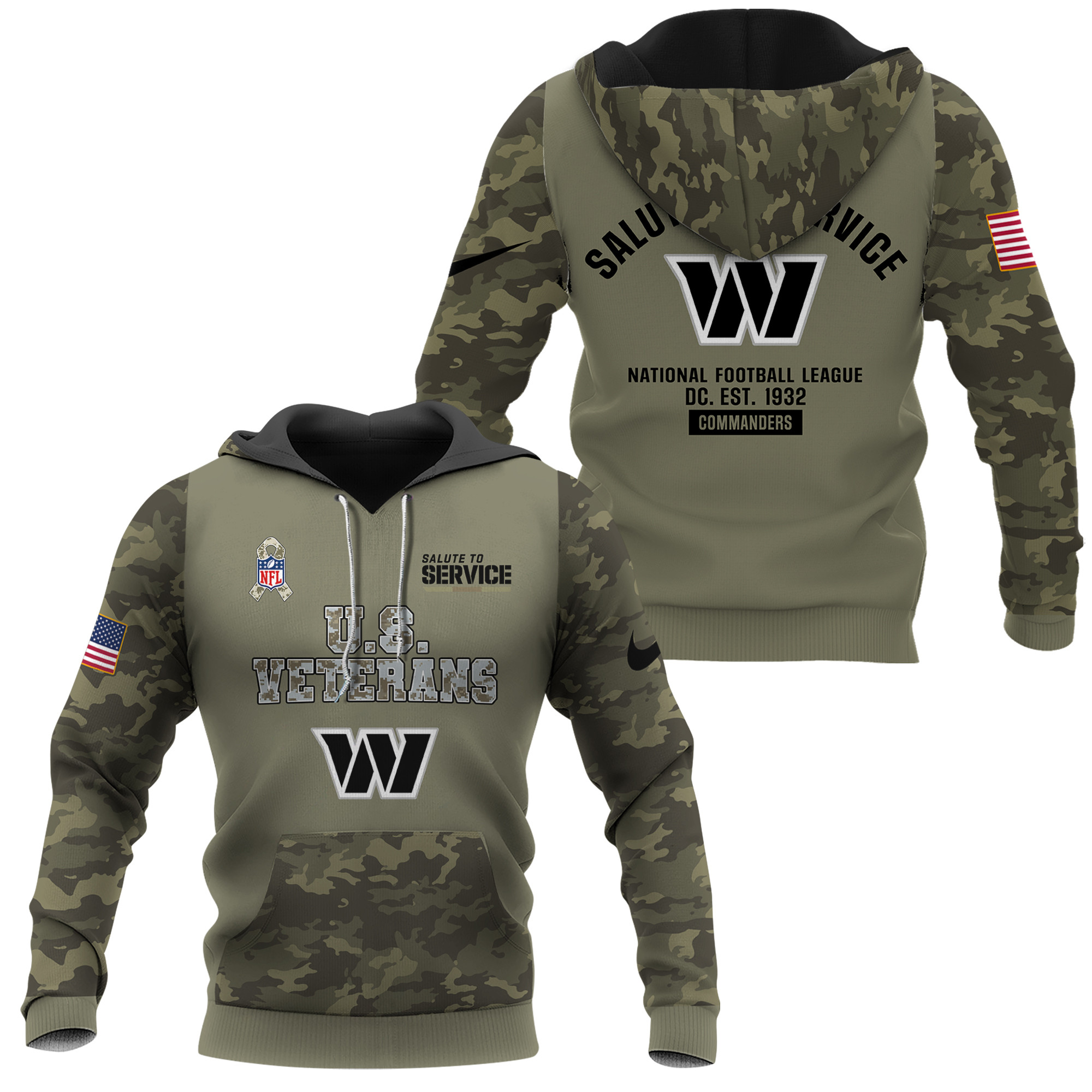 Washington Commanders Military Appreciation U.S. Veterans Camo