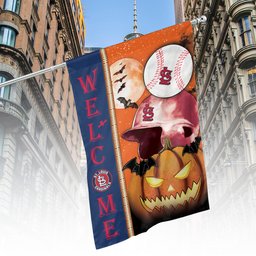 St Louis Cardinals Halloween Pumpkin Flag