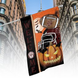 Texas A&M Aggies Halloween Pumpkin Flag
