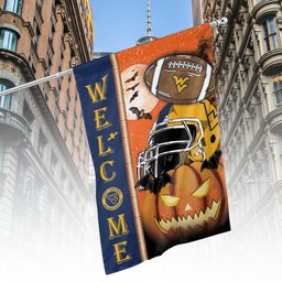 West Virginia Mountaineers Halloween Pumpkin Flag