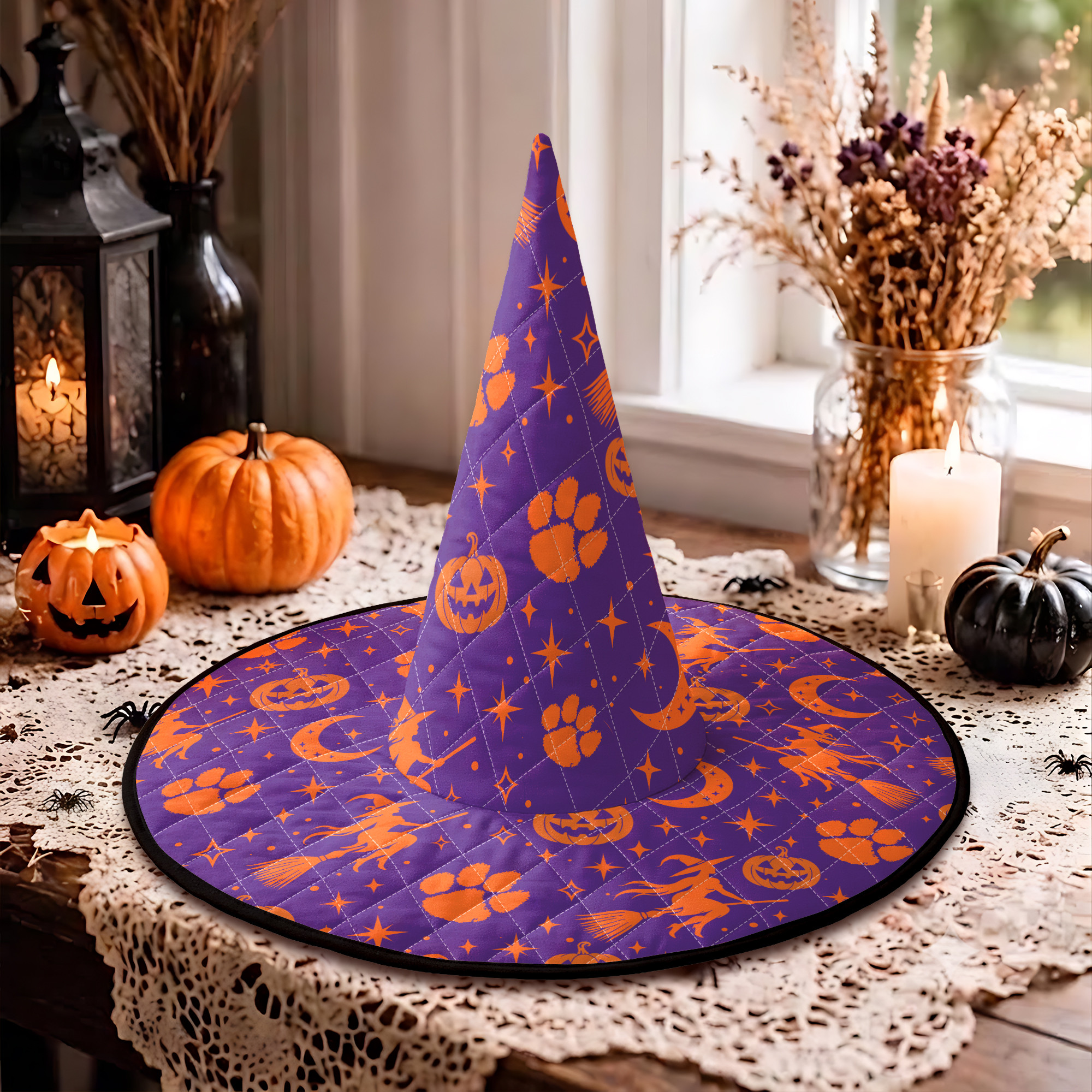 Clemson Tigers Halloween Quilted Witch Hat