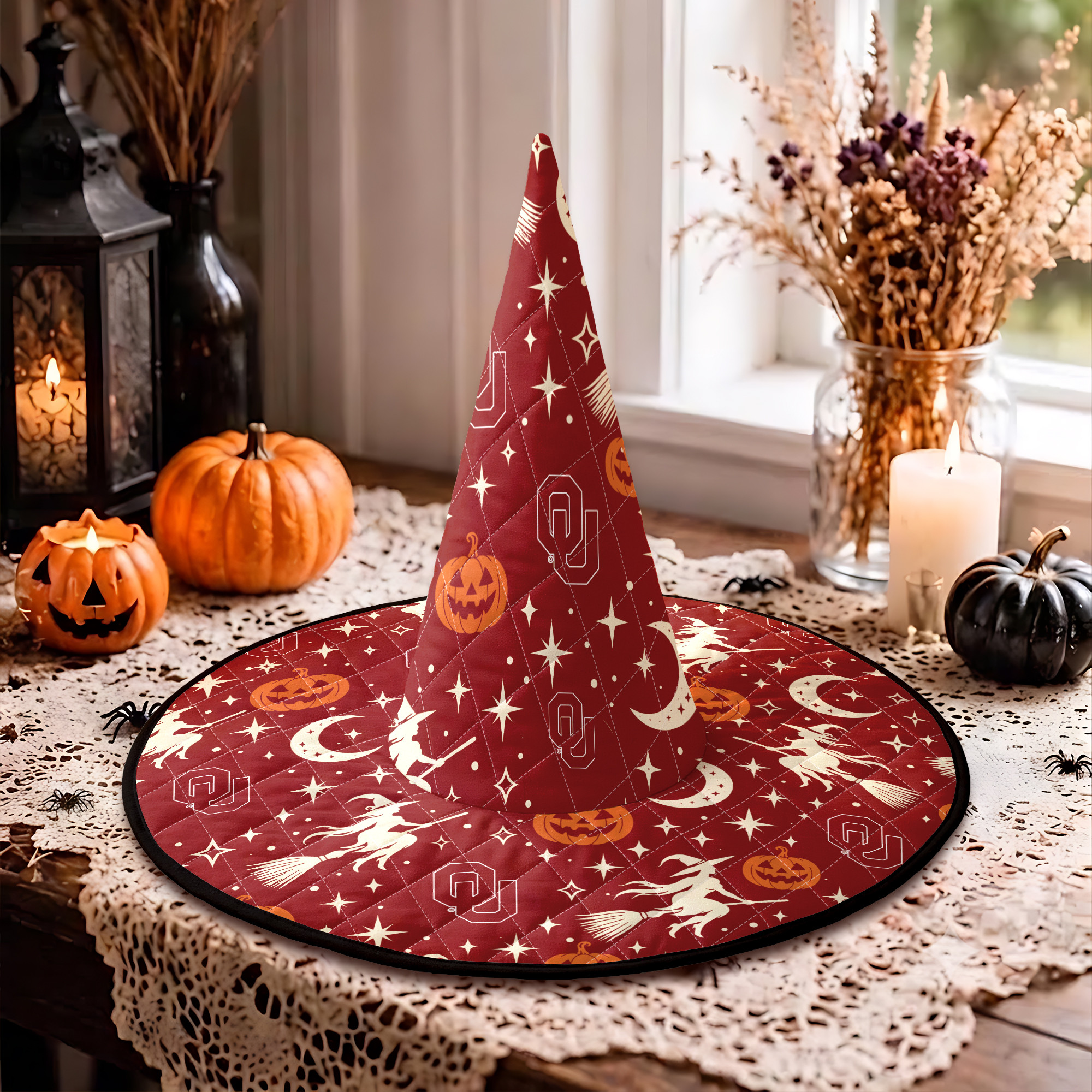 Oklahoma Sooners Halloween Quilted Witch Hat