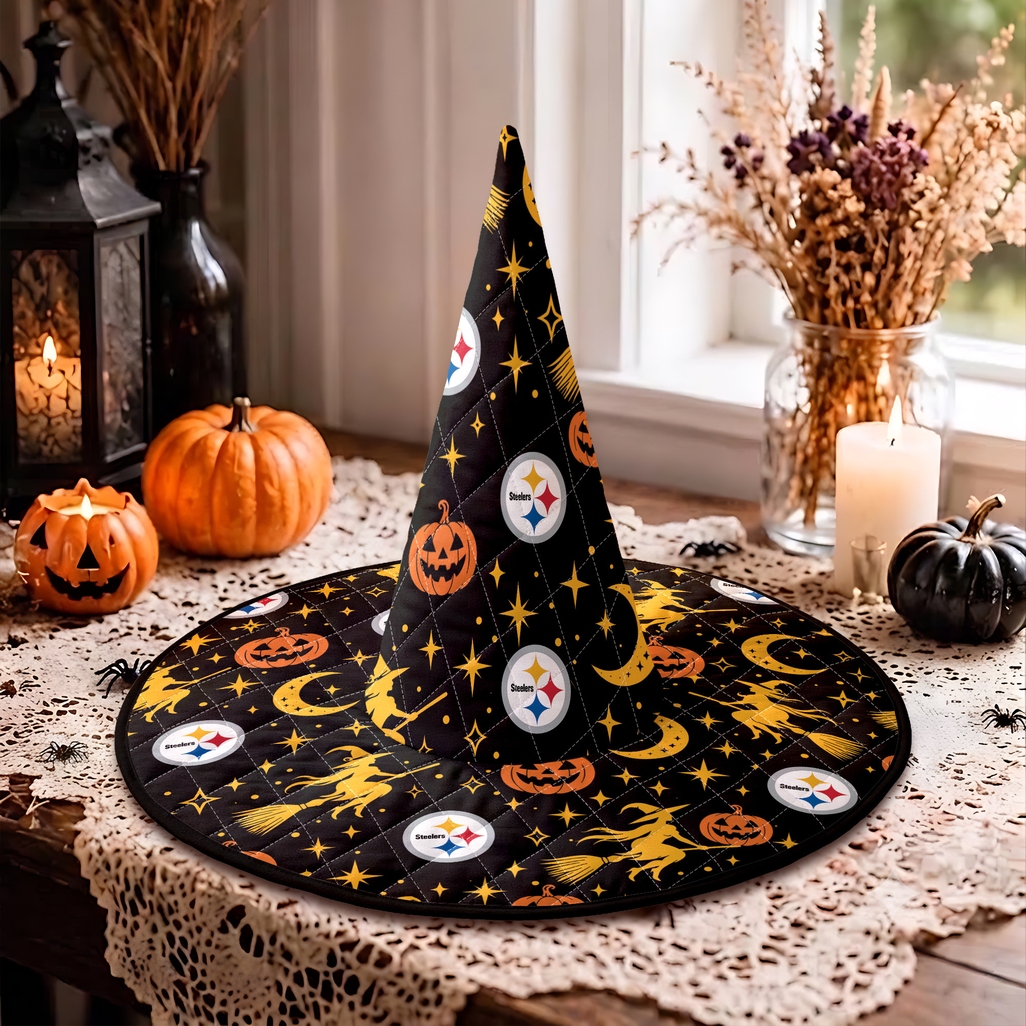 Pittsburgh Steelers Halloween Quilted Witch Hat