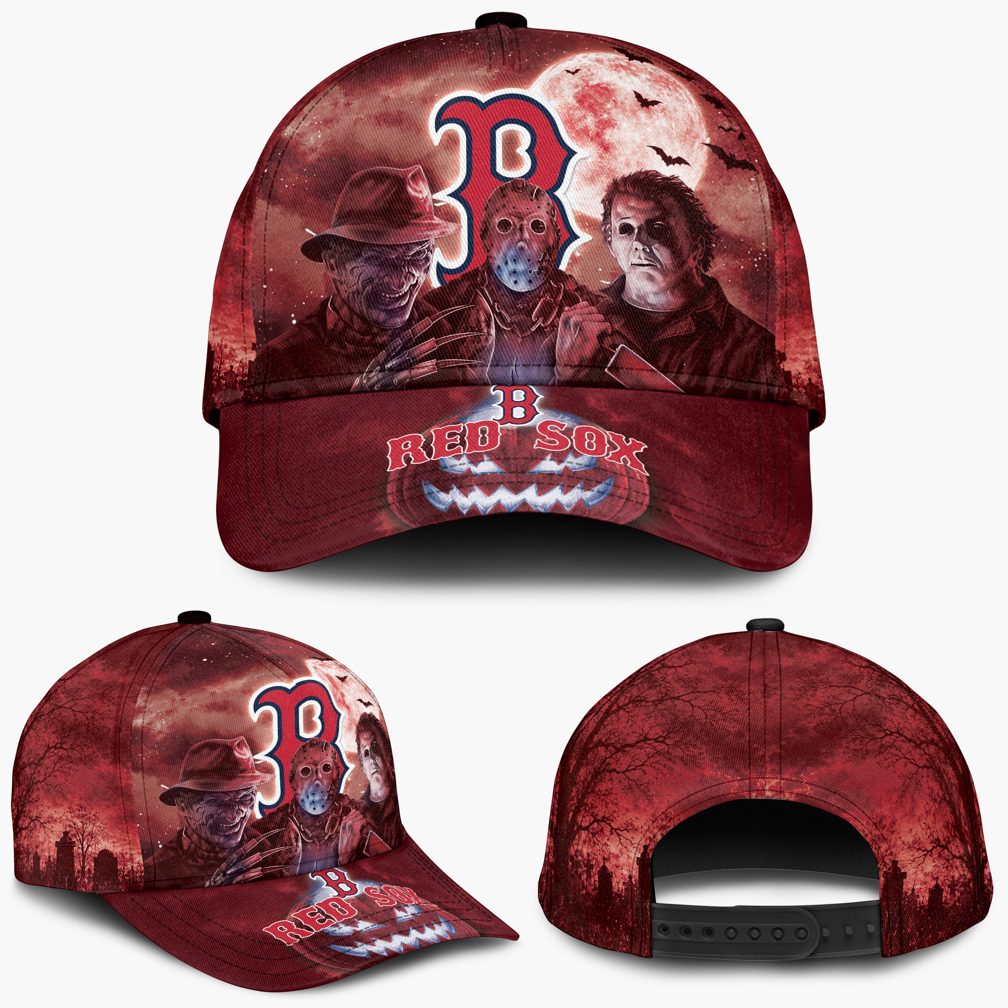 Boston Red Sox Horror Movie Characters Baseball Cap