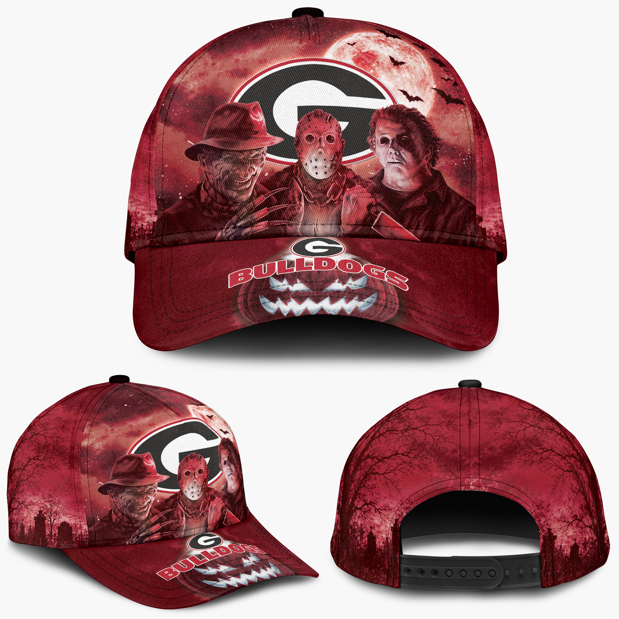 Georgia Bulldogs Horror Movie Characters Baseball Cap