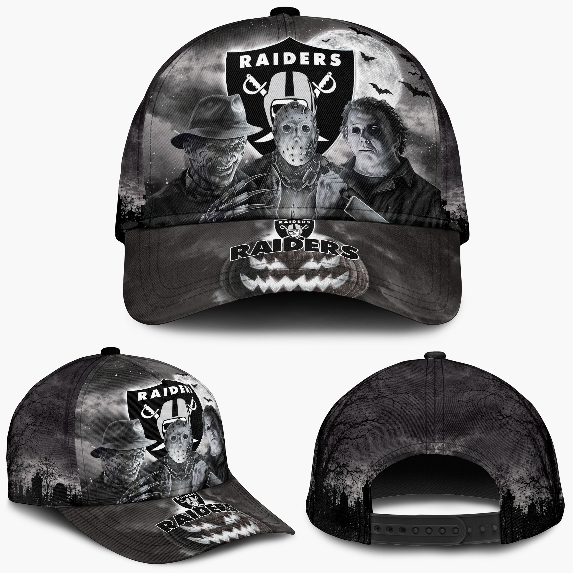 Las Vegas Raiders Horror Movie Characters Baseball Cap